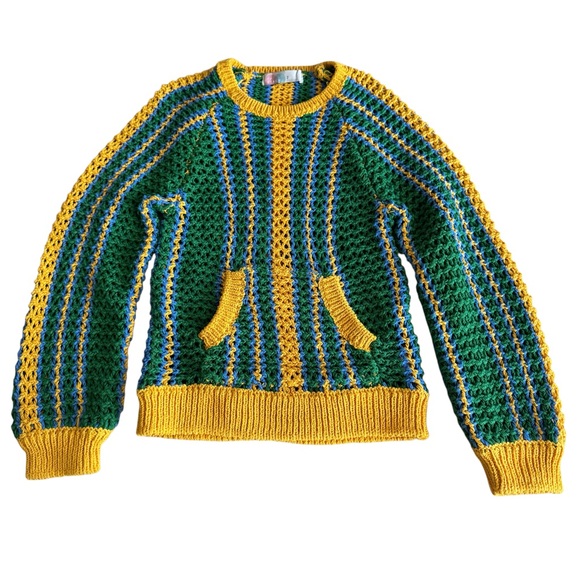 Free People Beach Crocheted Bohemian Crewneck Sweater - Picture 5 of 8